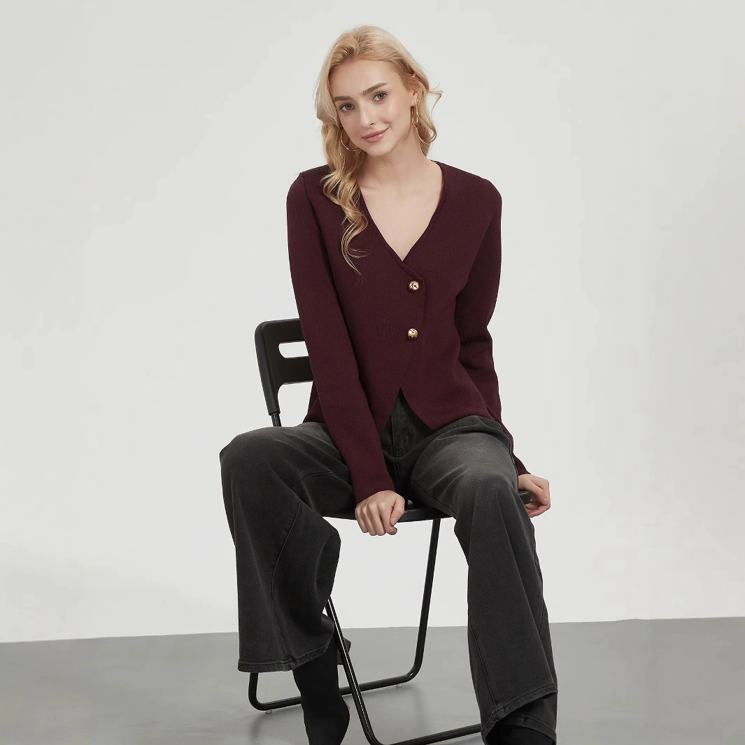 Трансграничная женская оптовая продажа европейского и американского стиля с тонким V-образным вырезом