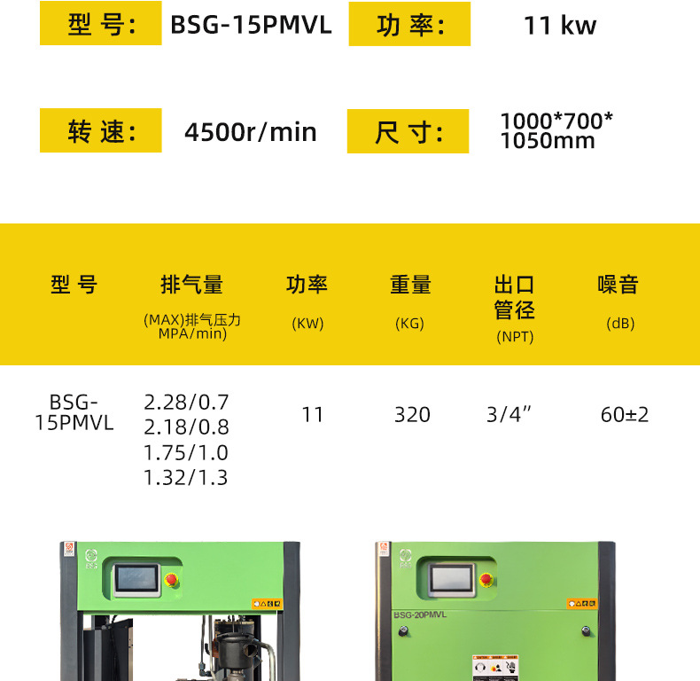Bosch Screw-Type Air Compressor Permanent Magnet Variable Frequency Green Elf Series Energy-Saving Industrial-Grade Air Compressor