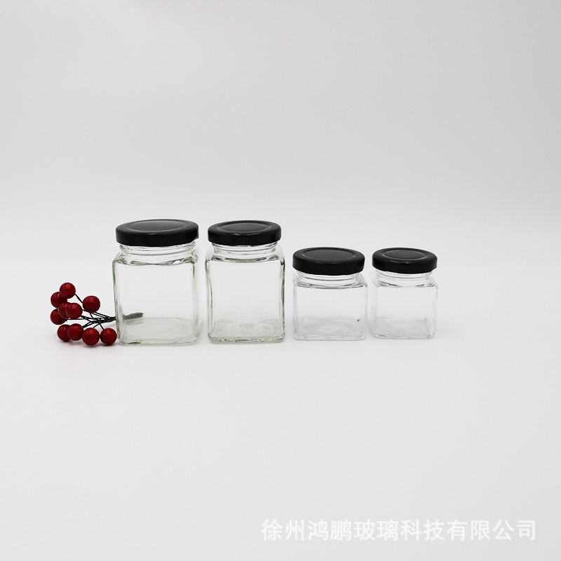 厂家现货批发50ml80ml100ml150ml玻璃透明方形玻璃瓶蜂蜜瓶膏滋瓶