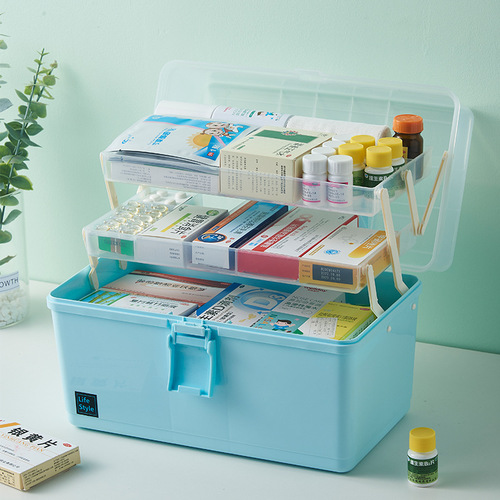 Household large-capacity multi-layer medical kit medical first aid kit medical drug emergency storage box family medical kit
