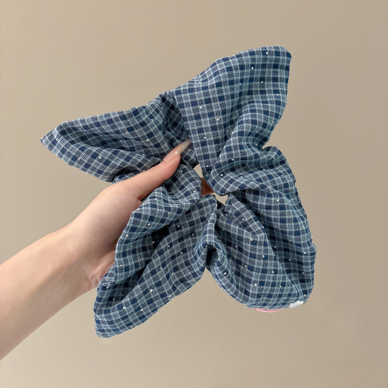 Hermano dulce crema de viento blanco punto de onda anillo de pelo intestino grande lindos toallas cuadradas anillo de pelo femenino de alta calidad con cola de caballo joyas de pelo