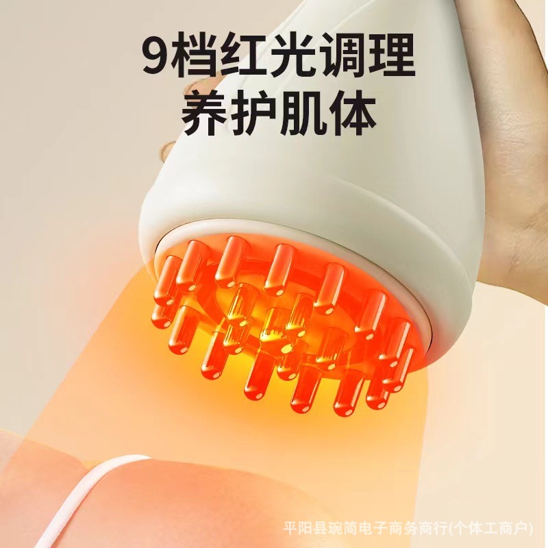 drenaje meridiano relajación inteligente doméstico abdominal frotamiento meridiano cepillo hombro y cuello vibración luz roja drenaje dispositivo de calor masaje de cuerpo completo