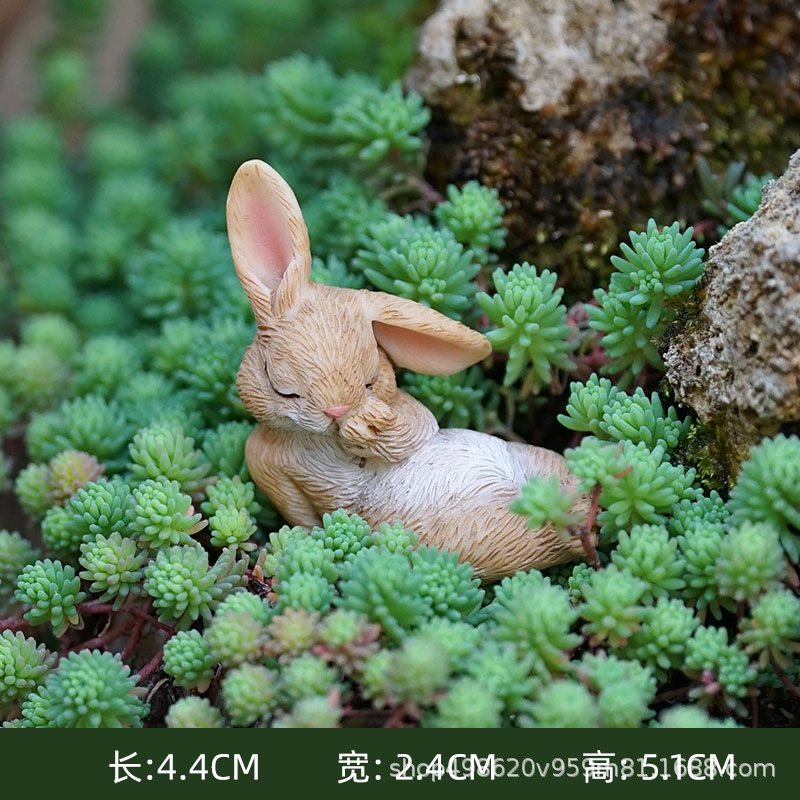 代発新商品田園ウサギかわいい動物多肉植木鉢装飾品樹脂工芸品ベランダ鉢植え