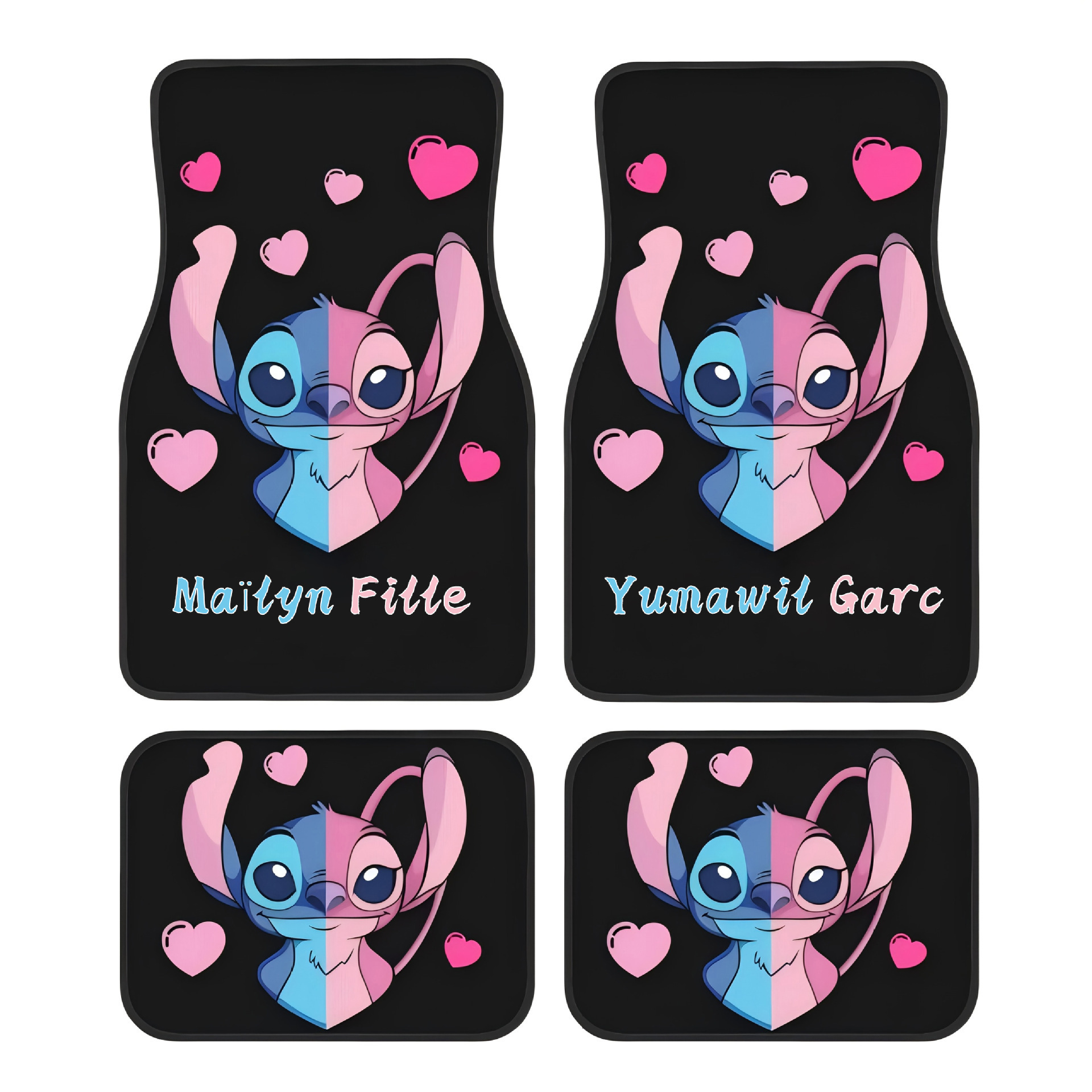 Cross-Border Temu Cartoon Car Floor Mats, Skin-Friendly, Dust-Proof, Easy-Care Floor Mats, Four-Piece Set, Stain-Resistant and Wear-Resistant Mats, Dropshipping