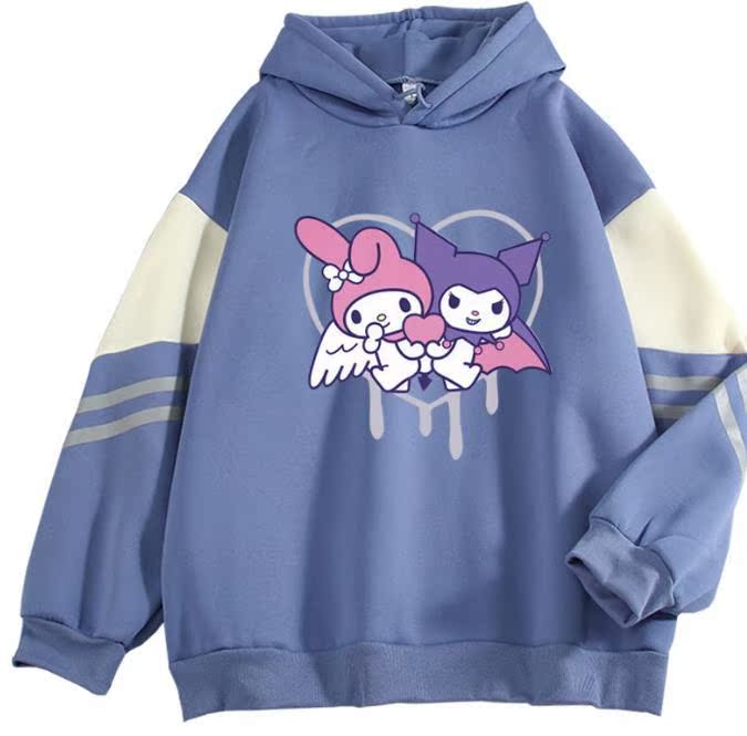 melody kawaii girl student anime cross-border casual pullover super plus size contrast color hoodie