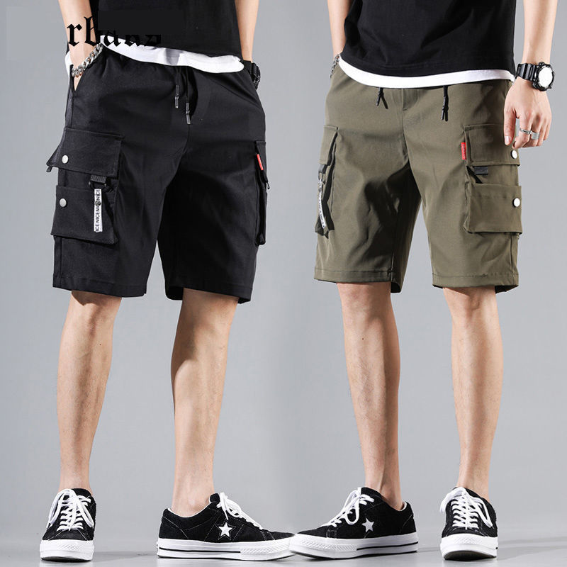 2023 Summer Men's Shorts Japanese Workwear Five-Point Pants Korean Style Trendy Casual Loose Student Half Pants
