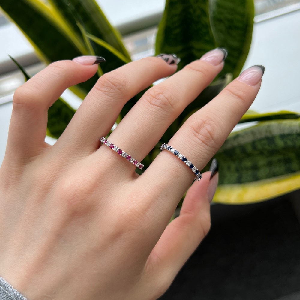 Fashion Round Sterling Silver Inlay Rhinestones Rings