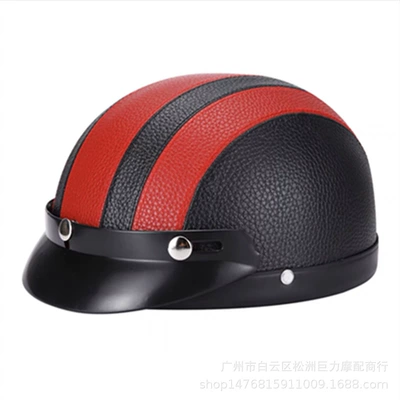 Half Helmet, Motosiklet kaskı (dəbilqə) - red-no-goggles-all-yards