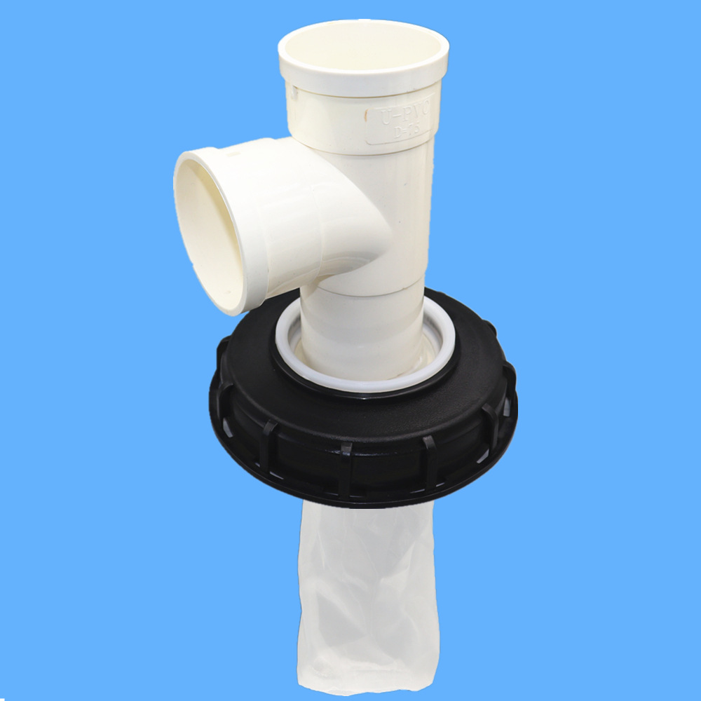 DN75 Barril de tonelada IBC transfronterizo DN110 Cubierta de filtro de plástico Cubierta de filtro 163mm con malla de filtro Cubierta de barril DN150