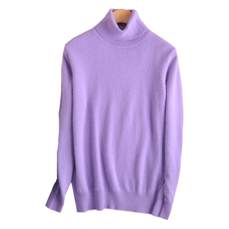 2022 Women's Autumn and Winter Women's Turtleneck Sweater Knitted Base Shirt Korean Style Slim-fit Solid Color Sweater