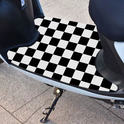 Electric vehicle foot mat – Ring Pad Mat - black-and-white-plaid