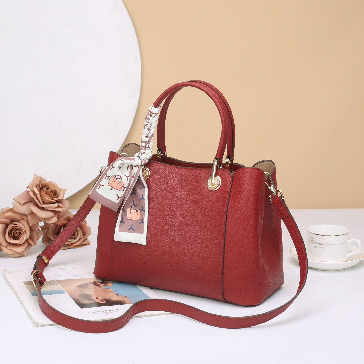 包包品牌真皮女包气质女士手提包中年妈妈包婚包休闲轻奢真皮包