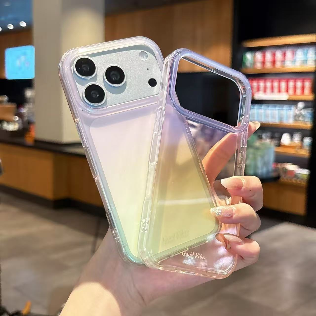 Transfronterizos iPhone17pro Teléfono de aluminio teñido gradiente de doble capa IMD nuevo Apple 15 protector a prueba de caídas