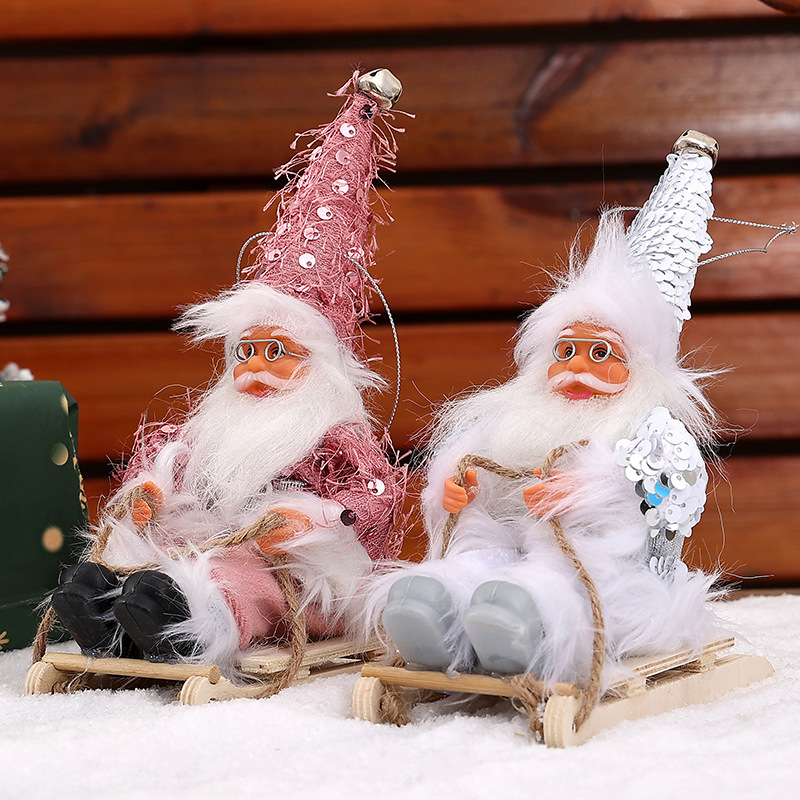 Cross-border Christmas decoration supplies White Bearded Old Man Doll Children's Gift Atmosphere Arrangement Desktop Ornament Doll