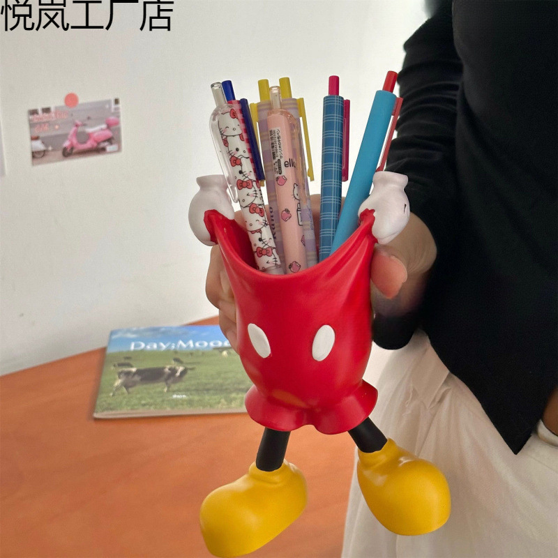米奇笔筒桌面摆件可爱高颜值ins风卡通多功能学生文具小红书批|undefined