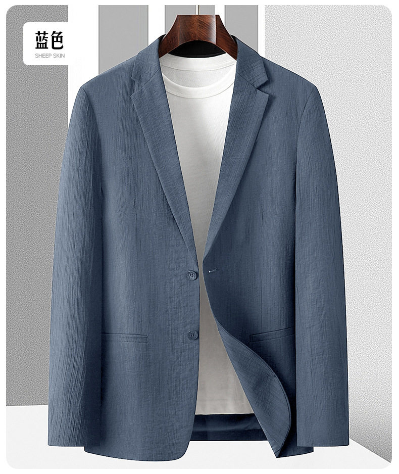 Áo vest nam Tencel Lyocell co giãn chống nhăn thoáng khí phong cách casual — Màu xanh dương, màu đen chi tiết 17