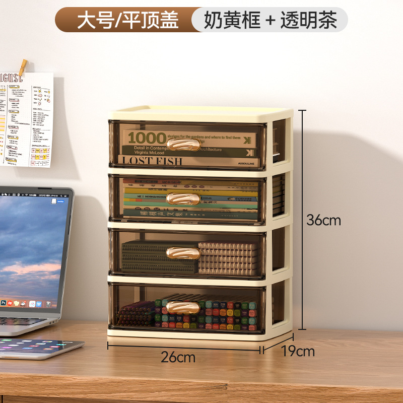 Caja de almacenamiento transparente de escritorio tipo cajón escritorio de oficina ordenar artefactos cosméticos estante caja de armario