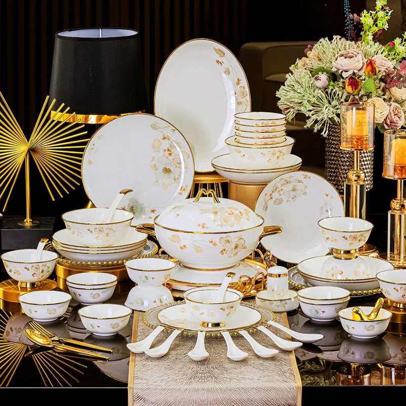 Tableware, high-end ceramic set for home use, European style, light luxury style