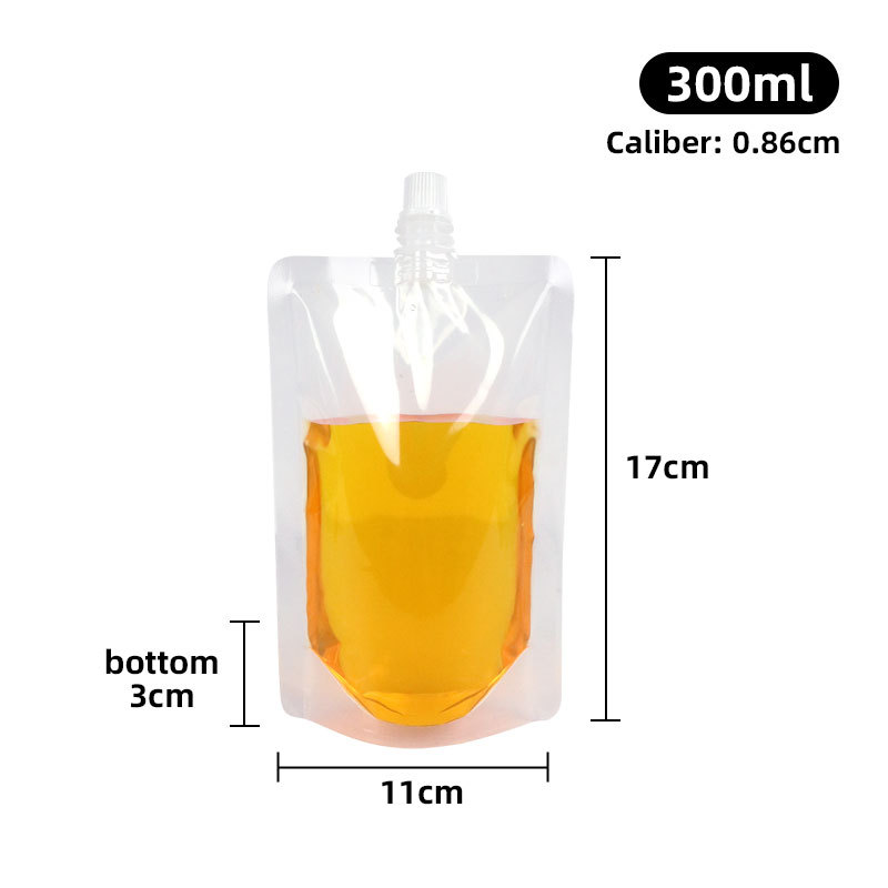 Boquilla de succión de leche de soja bolsa de pie paquete de té con leche bolsa transparente al por mayor bolsa de embalaje de boquilla desechable líquida de medicina china