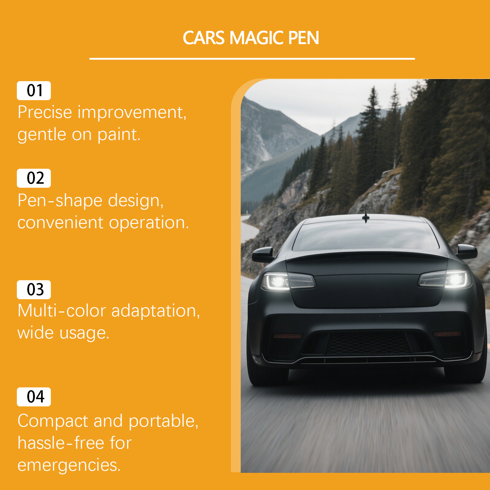 Hikmarion car scratch pen covers paint scratches, providing a simple and easy way to repair them without damaging the original paint