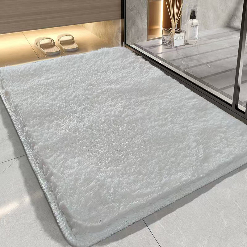 Hermosas alfombras de terciopelo transfronterizas para alfombras de baño de absorción de agua, alfombras de lujo ligeras, alfombras de peluche, alfombras de cama en stock, alfombras