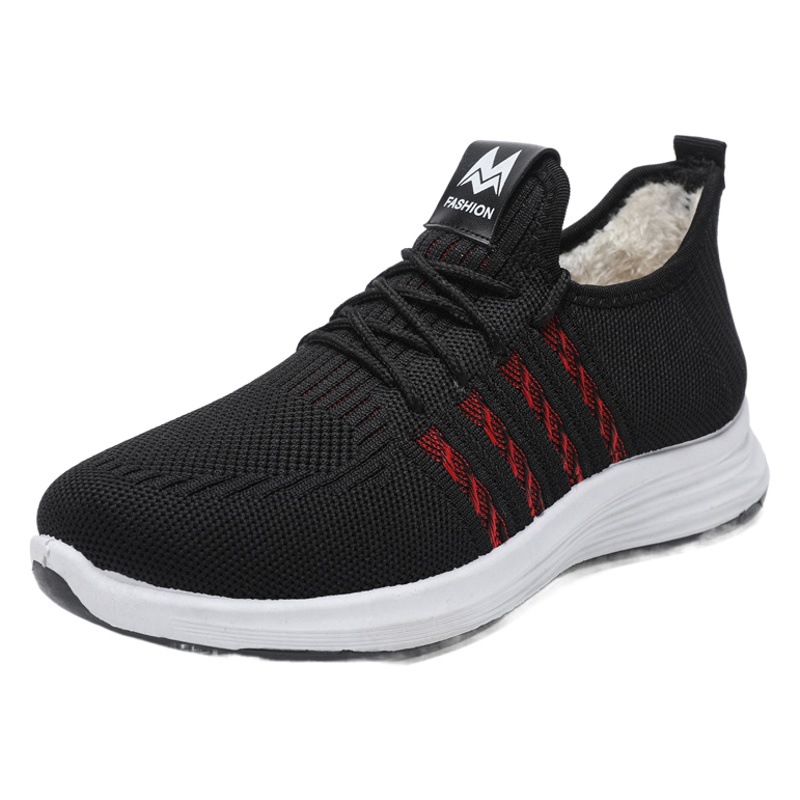 Winter New Women's Shoes Thickened Fleece-lined Warm Flat Shoes Comfortable Non-slip Sneakers Lightweight Mother Shoes