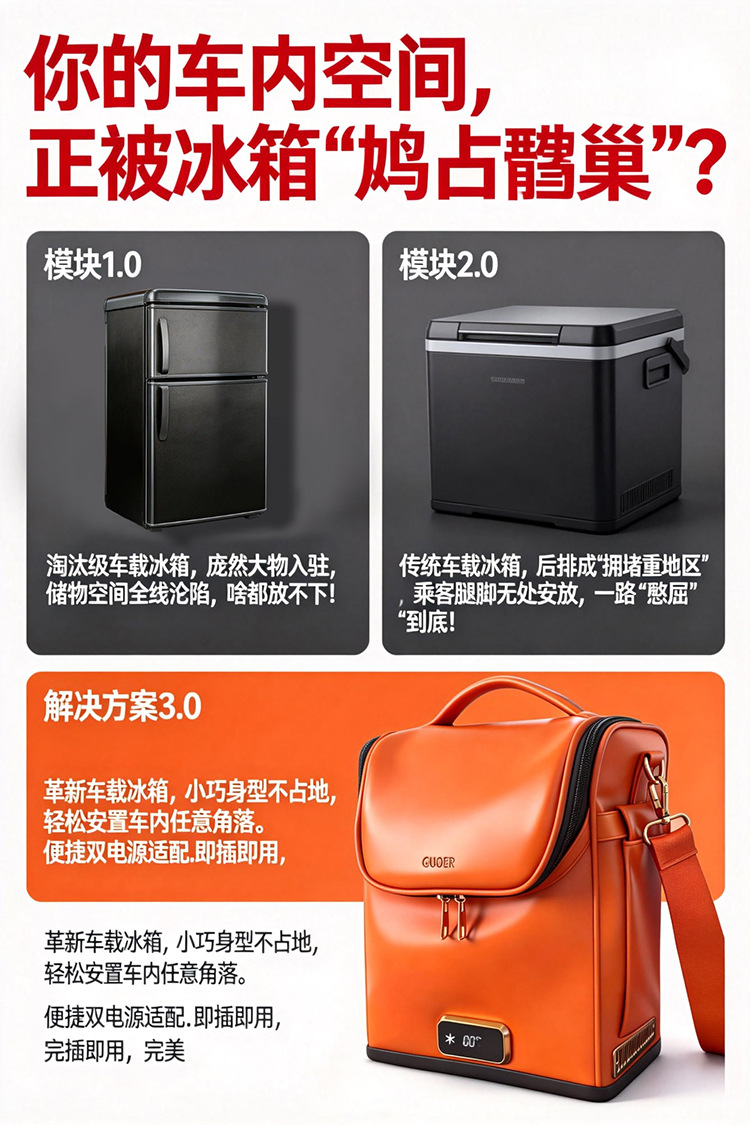 8-Liter Car-Mounted Soft-Pack Refrigerator, Dual-Use for Hot and Cold, Portable for Car and Home, Outdoor Camping Cooler and Warmer