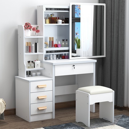 Mesa de maquillaje transfronteriza armario en un espejo push-pull venta caliente dormitorio simple moderno con armario de almacenamiento red comedor