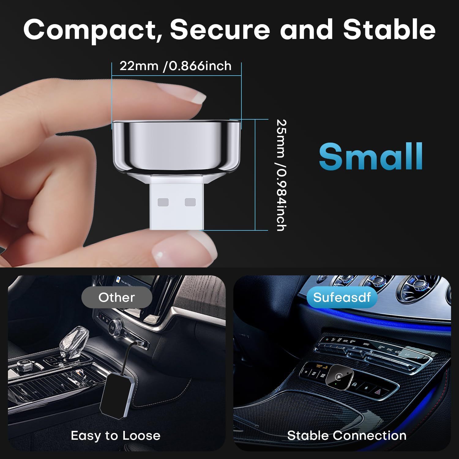 Car-Machine Interconnection Carplay Box Wired to Wireless Car Carplay Wireless Adapter with Adapter