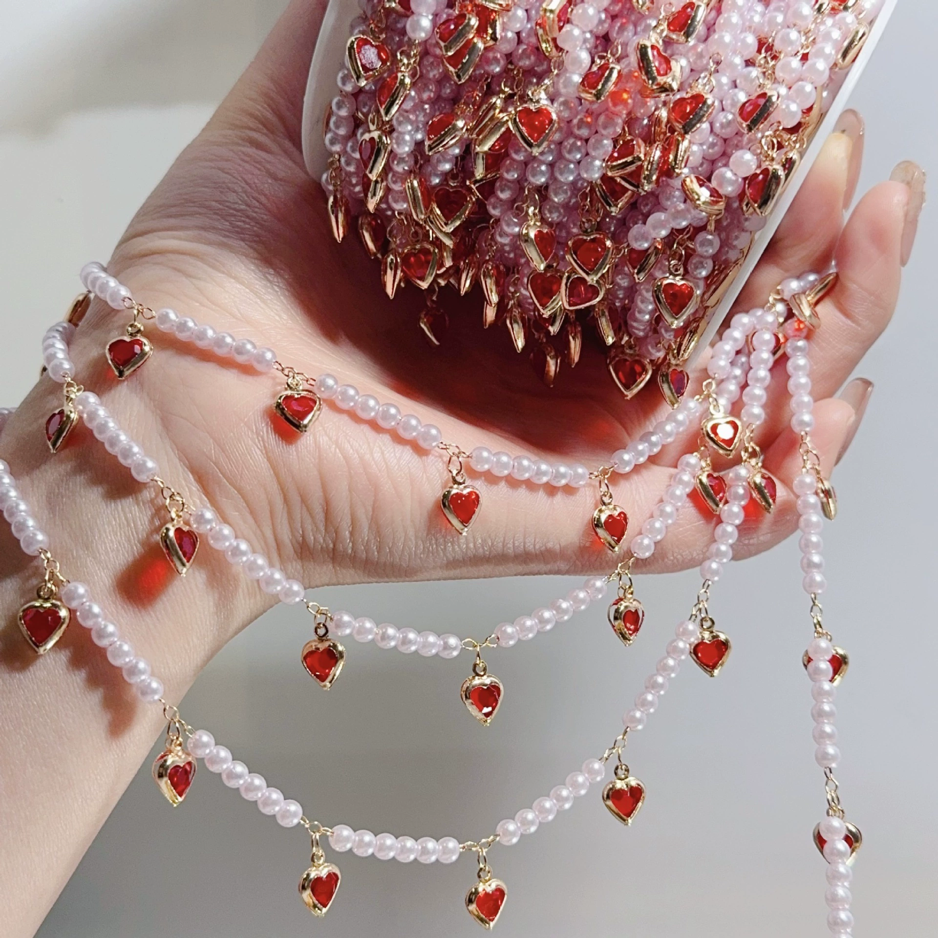 Аксессуар, медная цепь с жемчужиной, DIY, французский стиль, Лолита стиль