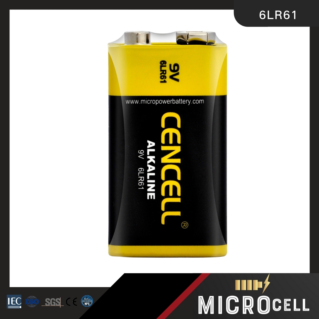 供应高容量万用表电池 烟感器方形电池 6LR61碱性9v 干电池批发