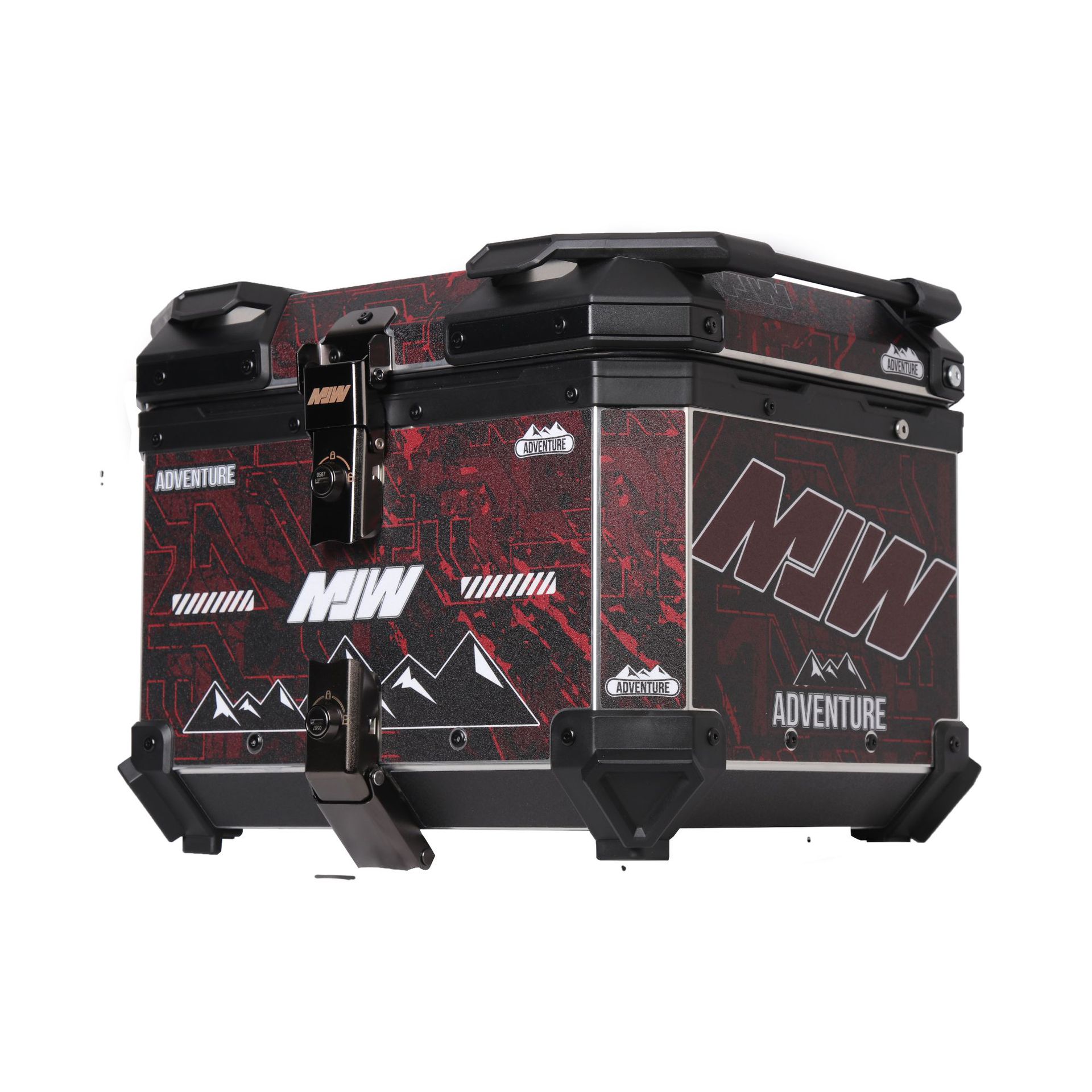 45L clásico calcomanías rojas aleación de aluminio pedales de motorcicleta Maverick maletero maletero universal coche eléctrico