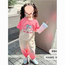 女童套装衣服库洛米短袖裤子夏装2026新款宝宝洋气儿童夏季两件套