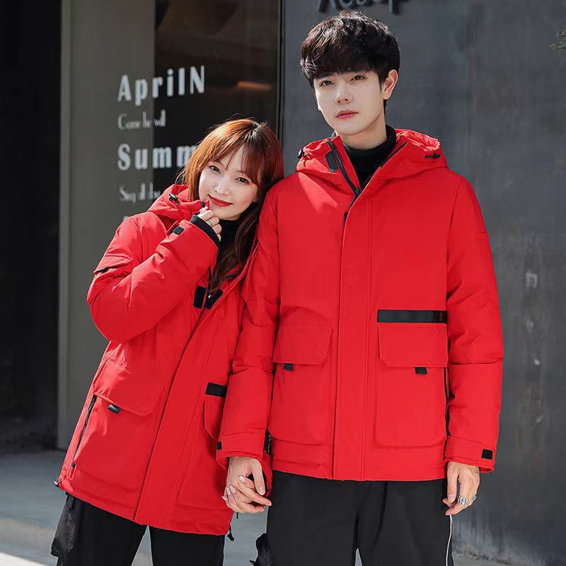 2023 nueva ropa de trabajo abajo chaqueta los hombres corto espesado estilo coreano moda estudiante al aire libre pareja desgaste abrigo invierno