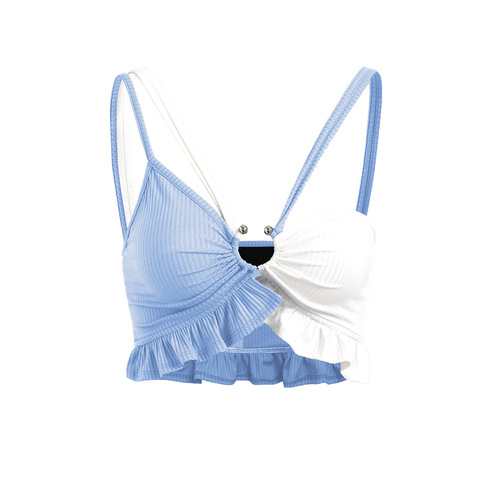 Cross-border foreign trade Y2K style women's clothing Amazon Temu2024 spring and summer solid color slim fit navel-baring camisole top