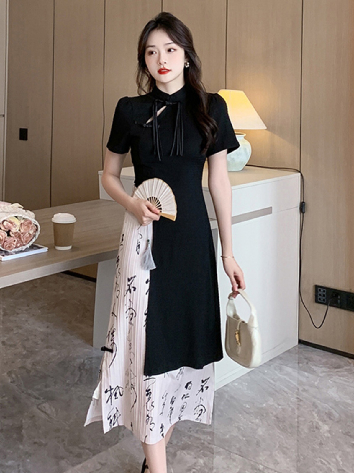 女装2025新款夏季时尚装显瘦新中式上衣国风半身裙两件套改良旗袍