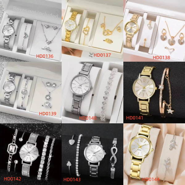 Trendy Best-Selling Roman Numeral Luxury Diamond-Studded Cuban Bracelet with Women's Watch Fashionable Hip-Hop Steel Watch