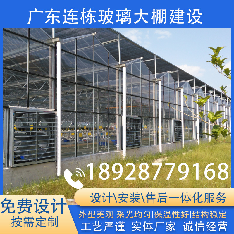 厂家供应玻璃温室大棚 农业花卉种植养殖大棚 结玻璃智能大棚建设
