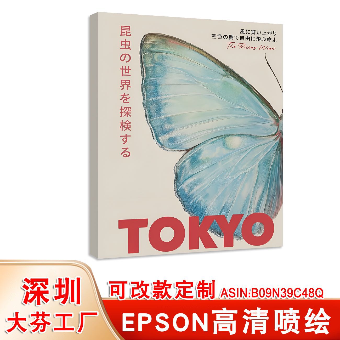 亚马逊日本自然蝴蝶办公室挂画复古动物美学极简主义卧室装饰画