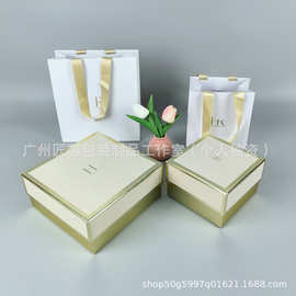 圣诞节限定礼盒H黑绷带面霜包装精美护肤品套装手提袋烫金