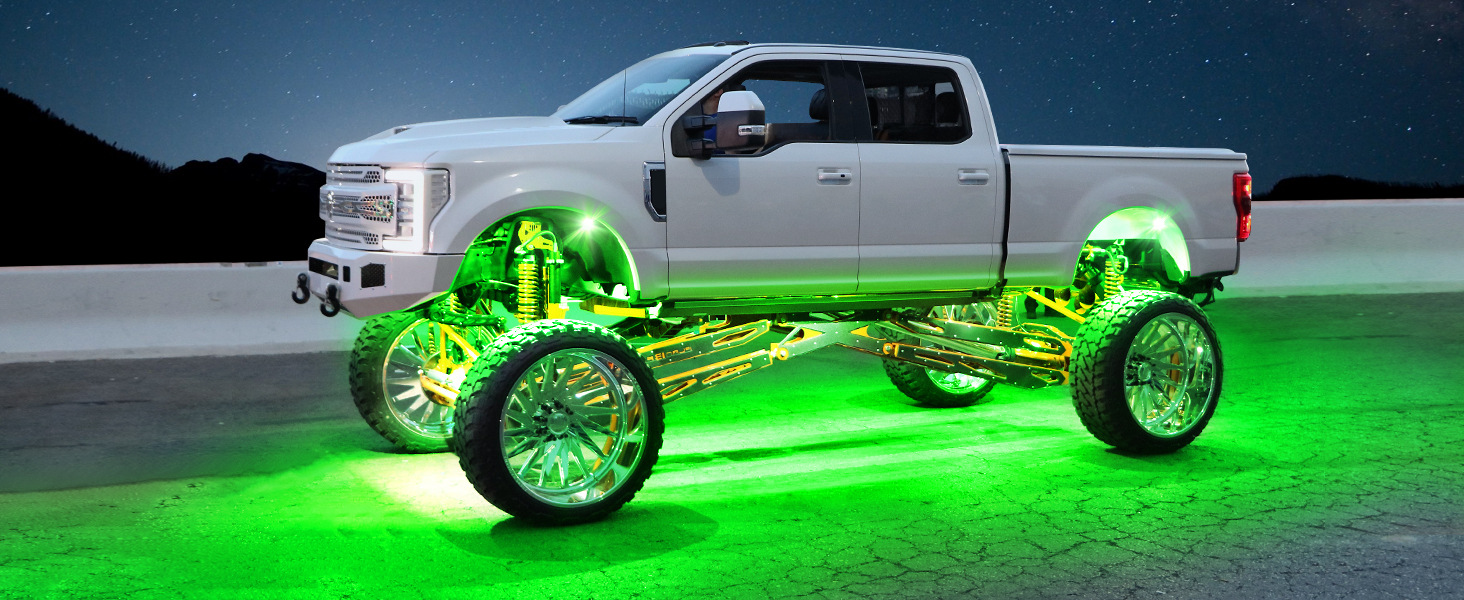 Cross-border hot car RGB chassis light off-road vehicle bottom music rhythm light LED colorful APP remote control atmosphere light