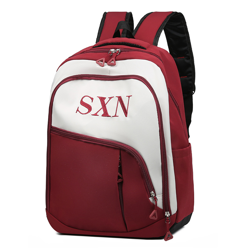 Mochila de tendencia coreana nueva moda de gran capacidad mochila escolar escolar de color simple de contraste de la escuela secundaria mochila de viaje