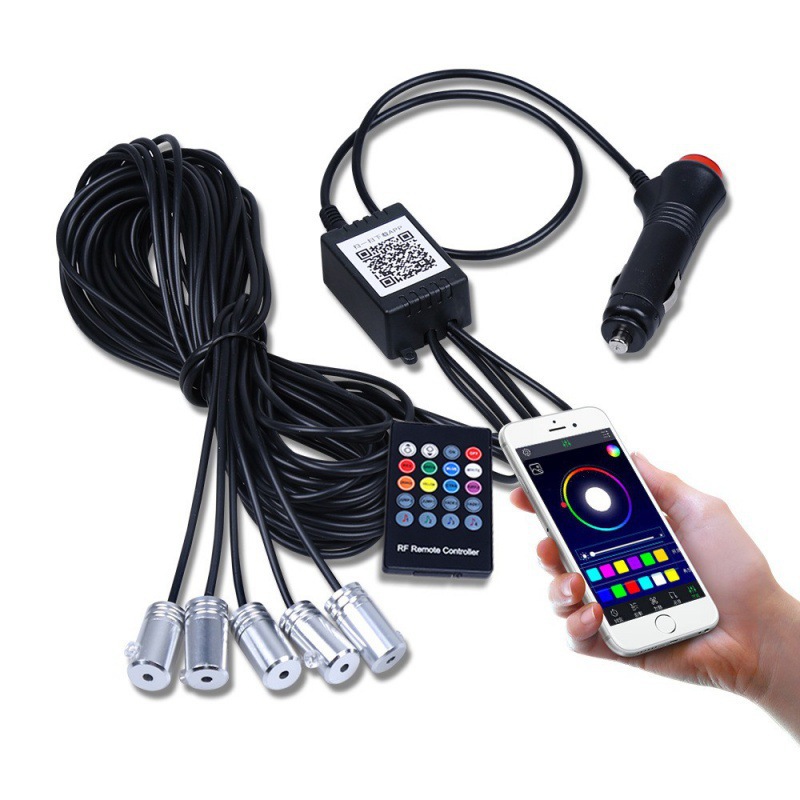 Nueva APLICACIÓN DE TELÉFONO MÓVIL control remoto inalámbrico RF colorido Luz Fría guía de luz de la lámpara LED del coche que cambia de color luz decorativa image 7