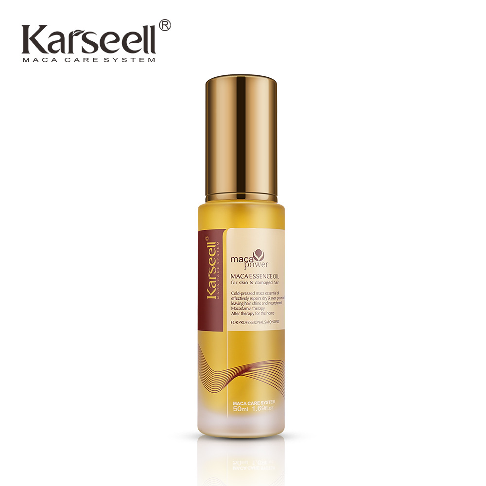 Karseell Aceite esencial para el cuidado del cabello marroquí original Hidratante Aceite para el cabello con frizz seco Suaviza la cola del cabello Aceite esencial para el cuidado del cabello Maca