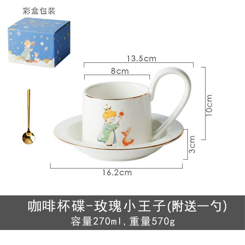 serie de tazas de café de platos pequeños princes set Phnom Penh taza de cerámica para el menú de la tarde regalo de boda