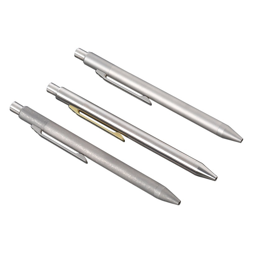 Titanium alloy ball neutral metal signature pen press signature writing tactics high-end student office writing pen
