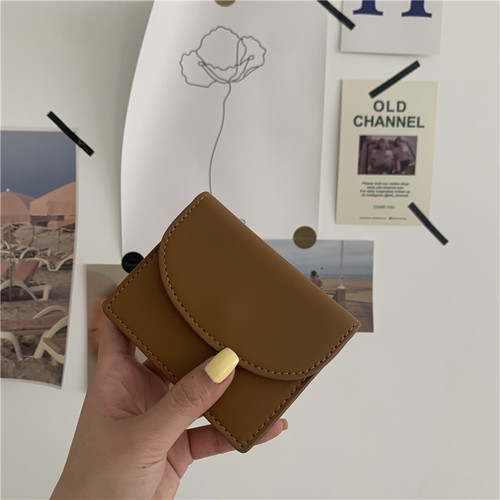 Korean style bag for women retro compact coin purse card holder card holder portable fashion flip pu coin purse women's ID bag