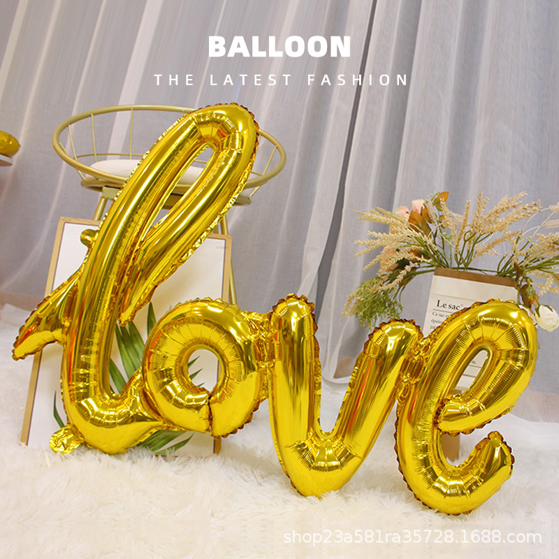 Large conjoined love aluminum film balloon Valentine's Day balloon wedding decoration aluminum foil balloon wedding wedding room decoration