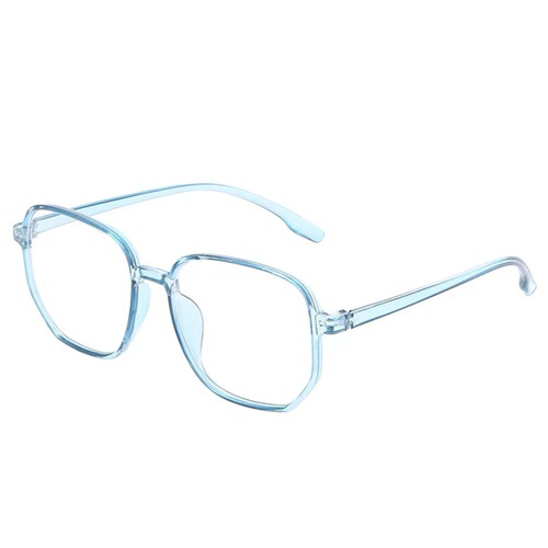 Photochromic anti-blue light glasses flat mirror simple glasses frame square frame glasses frame finished jelly color myopia glasses