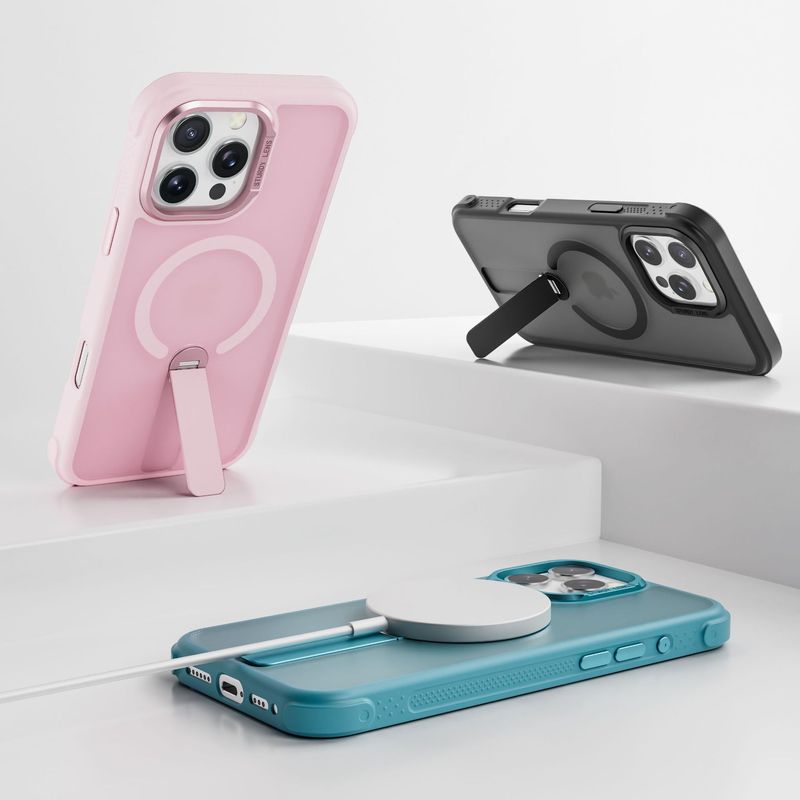 新品适用苹果16promax肤感磁吸支架手机壳iphone17磨砂防摔保护套|undefined